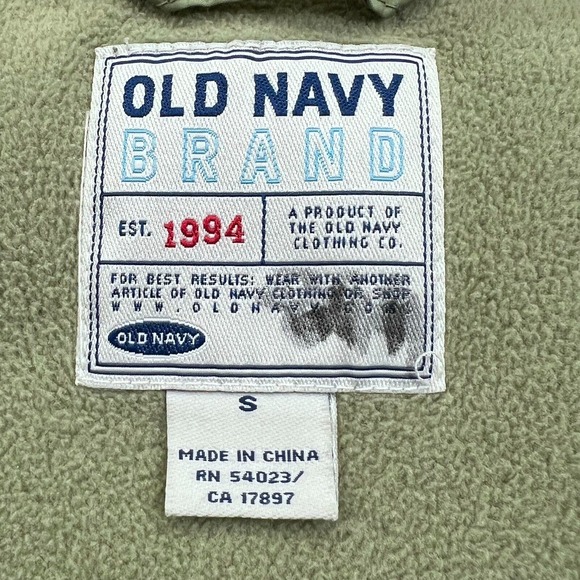 Vtg Old Navy Down Puffer Jacket Womens Small Green Packable Hood Fleece Lined - Picture 3 of 16